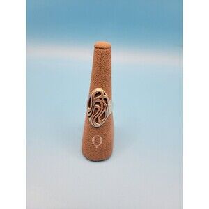 Vintage Mid Century Modernist Twist Style Sterling Silver Ring - Size 8.75